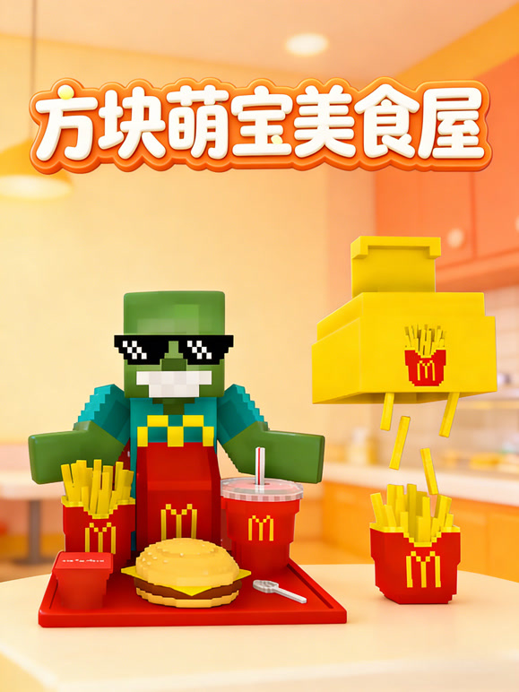 方块萌宝美食屋封面图